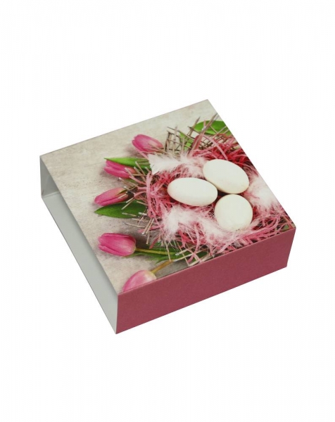 Motivschuber/Banderole  Tulpen rosa für 4er oder 6er Pralinenschachtel